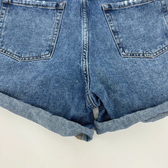 Wild Fable Denim Shorts Womens Size 12 Blue Jean High Rise Bermuda Distressed - Picture 8 of 8